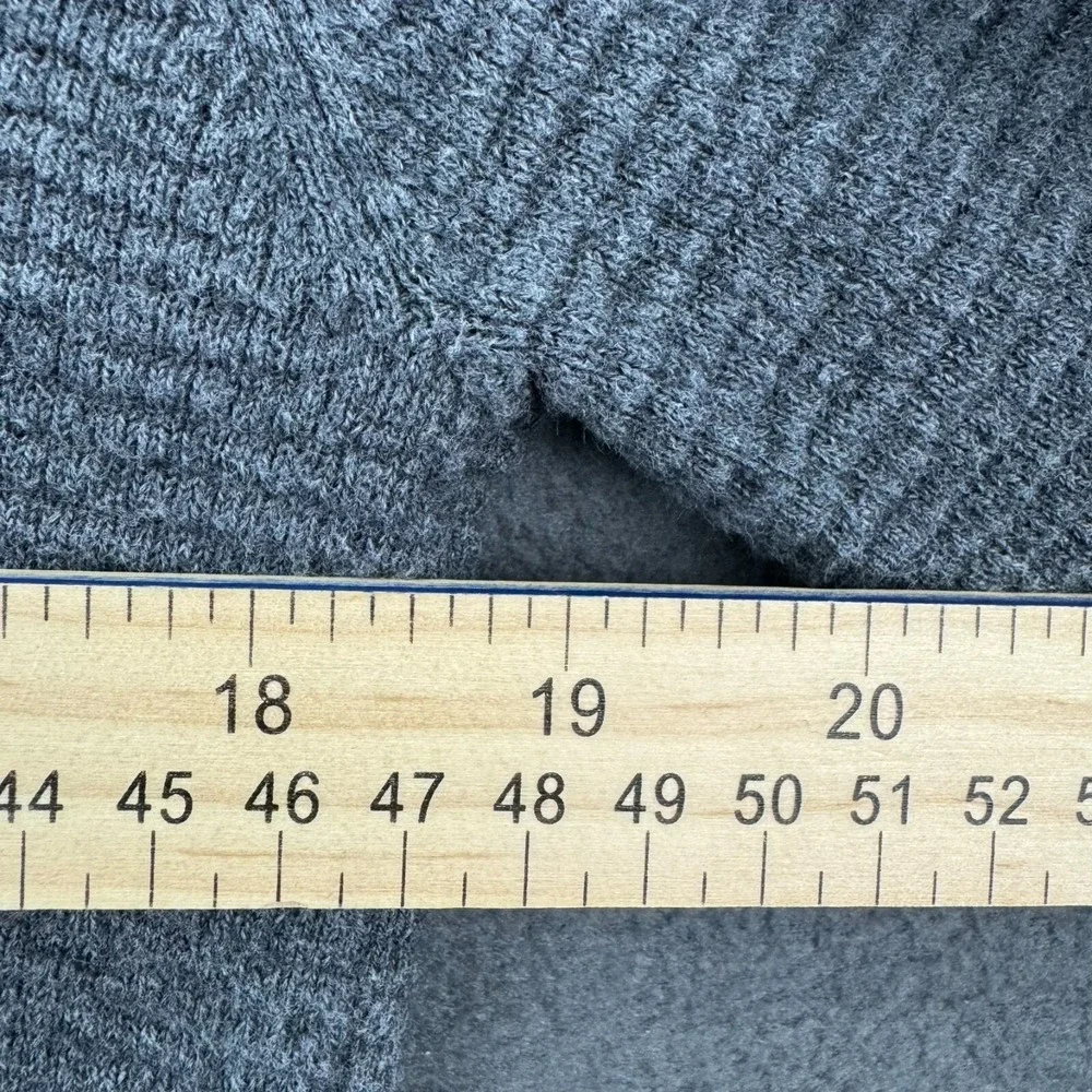 Esprit Shirt Mens Medium Gray Half-Zip Knit Sweater Cotton Cashmere Thick Warm